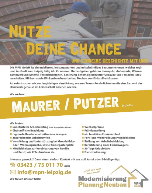 2022-02-08_Stellenanzeige_Mitarbeitersuche_Maurer und Putzer